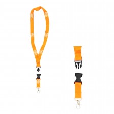 Polyester Lanyard with Safety Break-away Buckle & Metal Hook